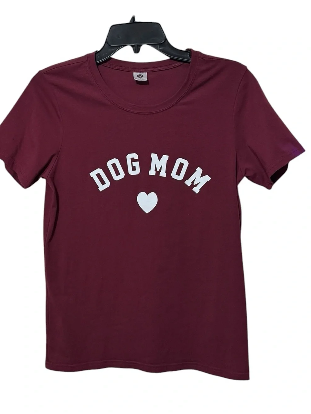 Dog Mom T-Shirt S 17.5” p2p Burgundy NWOT